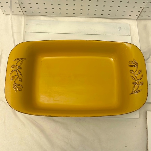 Cerutil Stoneware Oval Serving Bowls Mustard Yellow Portugal Casserole Dish - Picture 1 of 4